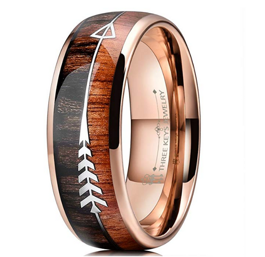 Ring Arrow Wood | Trendy Fashion Rose Gold