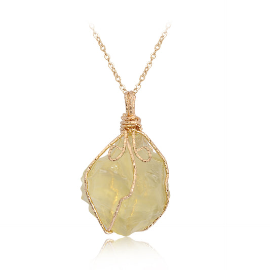 Natural Stone Pendant Irregular Crystal Rough (Necklace)